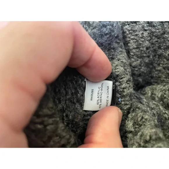 Gray Express Open Cardigan Sweater with Tie Waist Size Medium - Picture 5 of 5